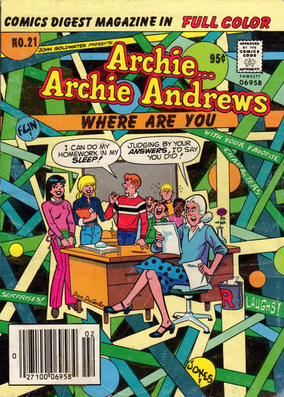 Archie... Archie Andrews Where Are You? Comics Digest Magazine #21 (1982)