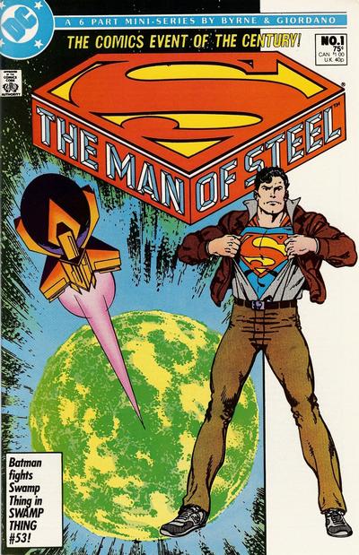 Image of superman with planet Krypton exploding in the background