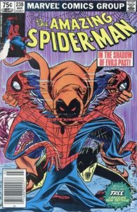 comic cover shows a listing price of 75 cents and shows the Hobgoblin ripping Spider-man's costume in half
