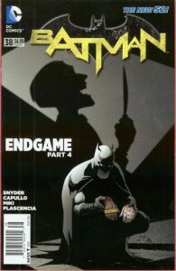 Comic cover of Batman exploring a crime scene. The bar code does not say Direct Sales.